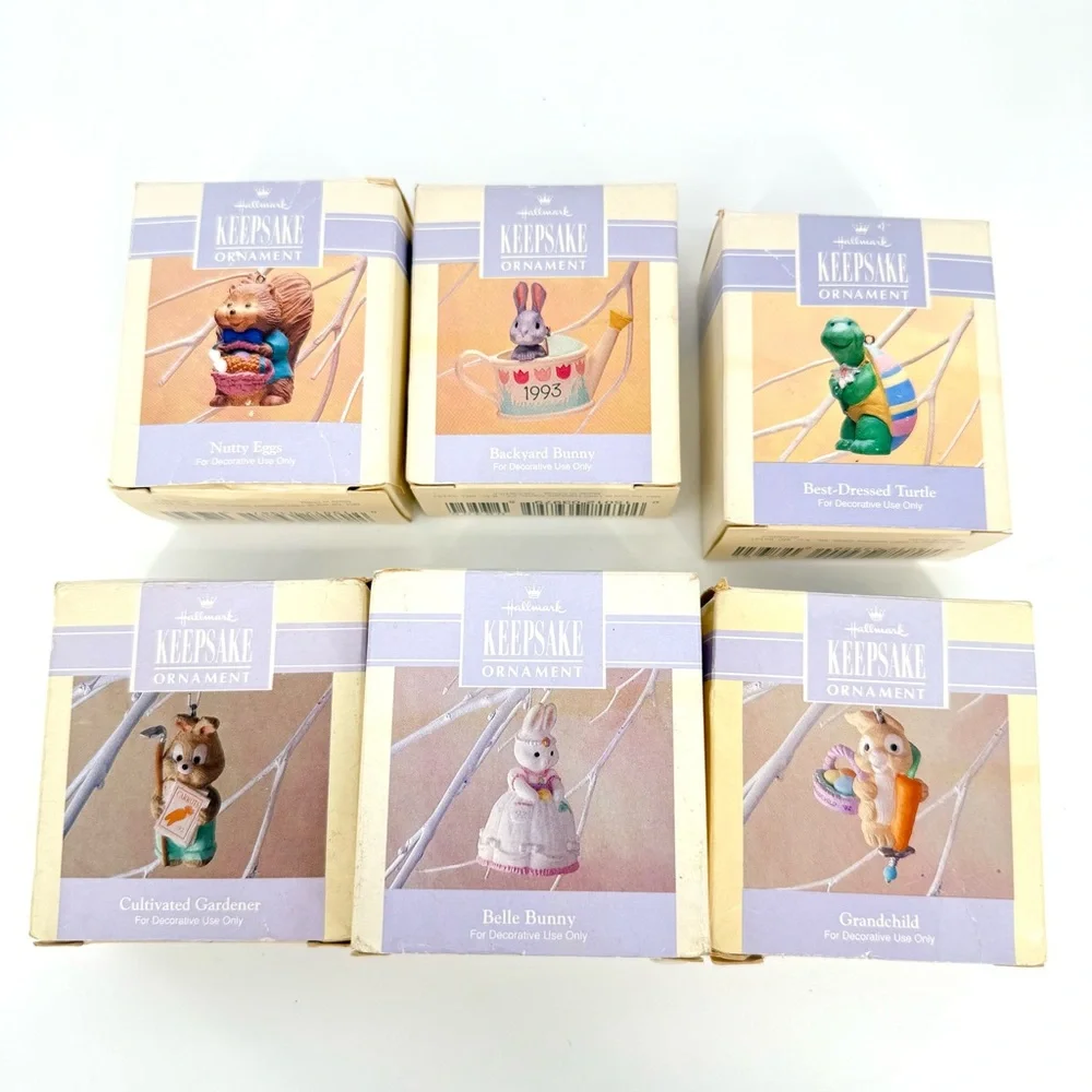 Lot 6‎ Hallmark Keepsake Ornament Easter Collection 1992 - 1993